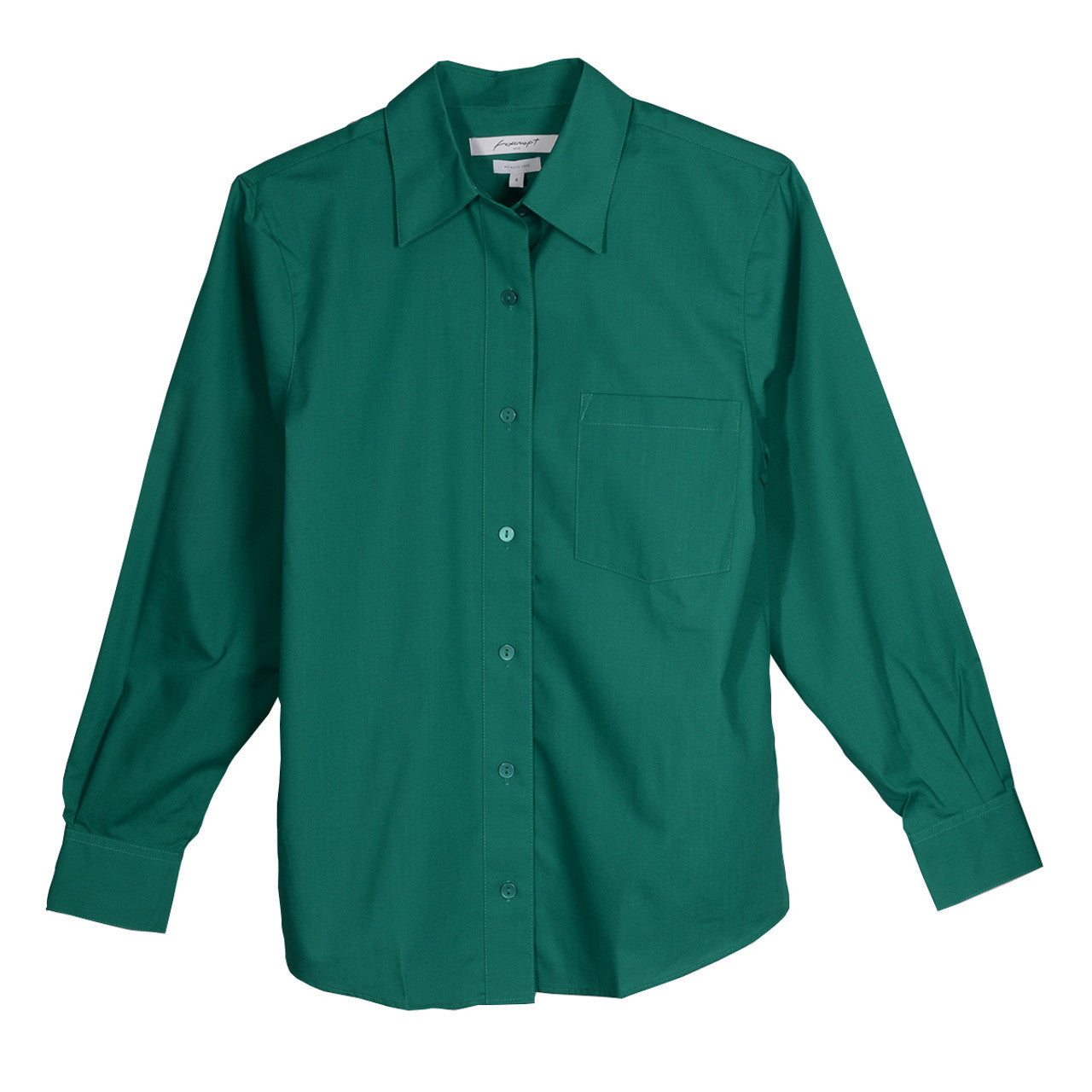 Foxcroft Long Sleeve CVC Solid Deep Emerald Shirt (105105)