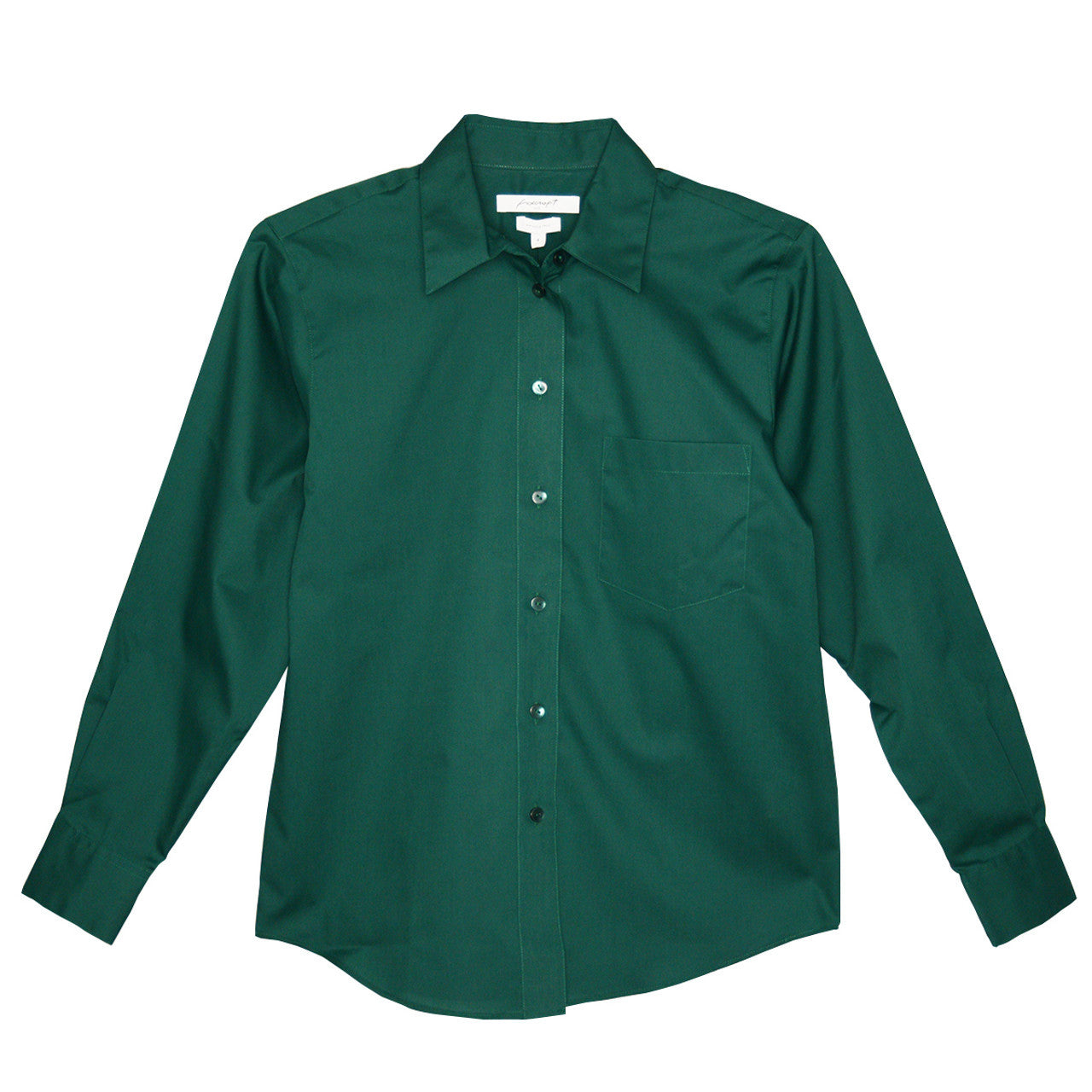 Foxcroft Long Sleeve CVC Solid Deep Spruce Shirt (105105)