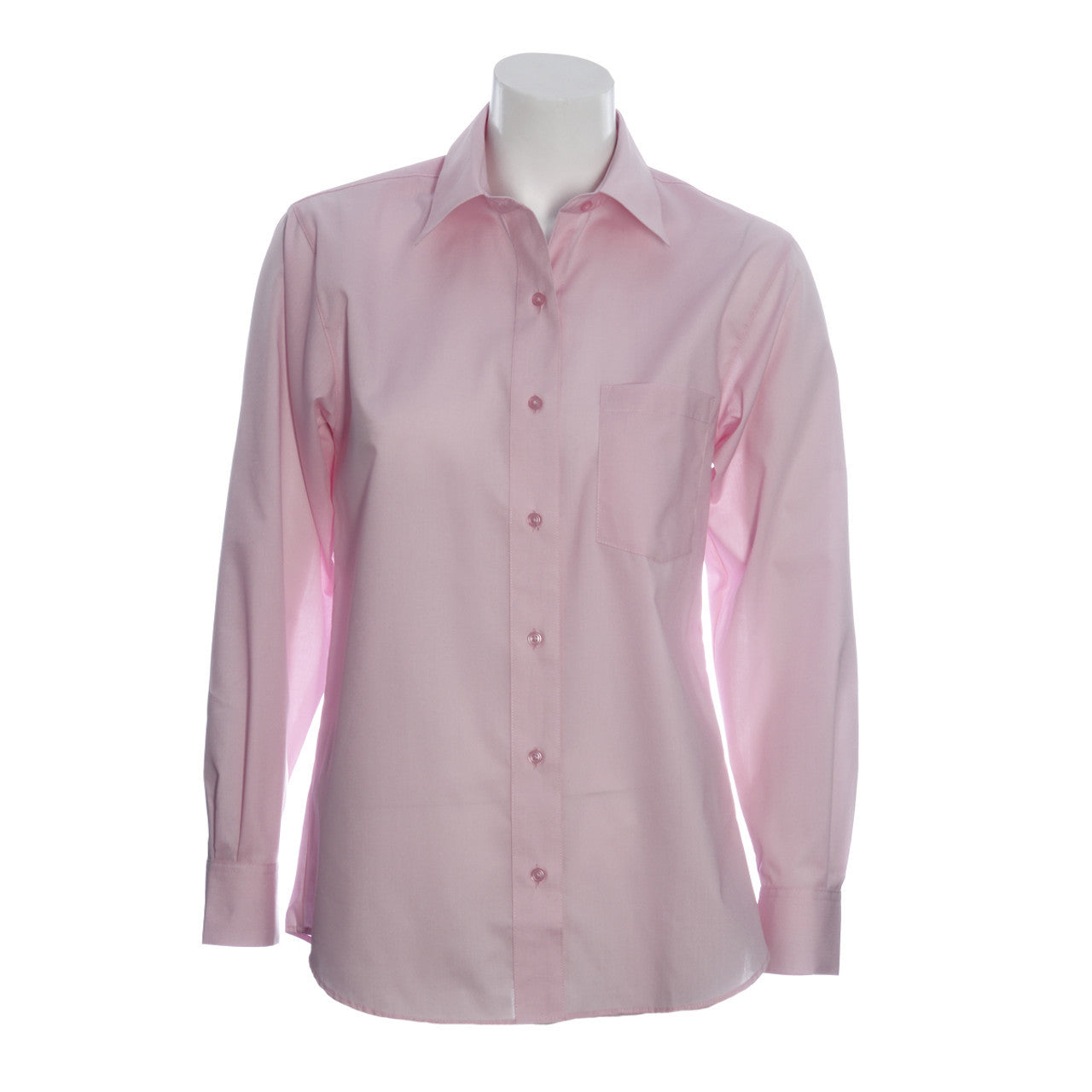 Foxcroft Long Sleeve CVC Solid Opal Pink Shirt (105105)