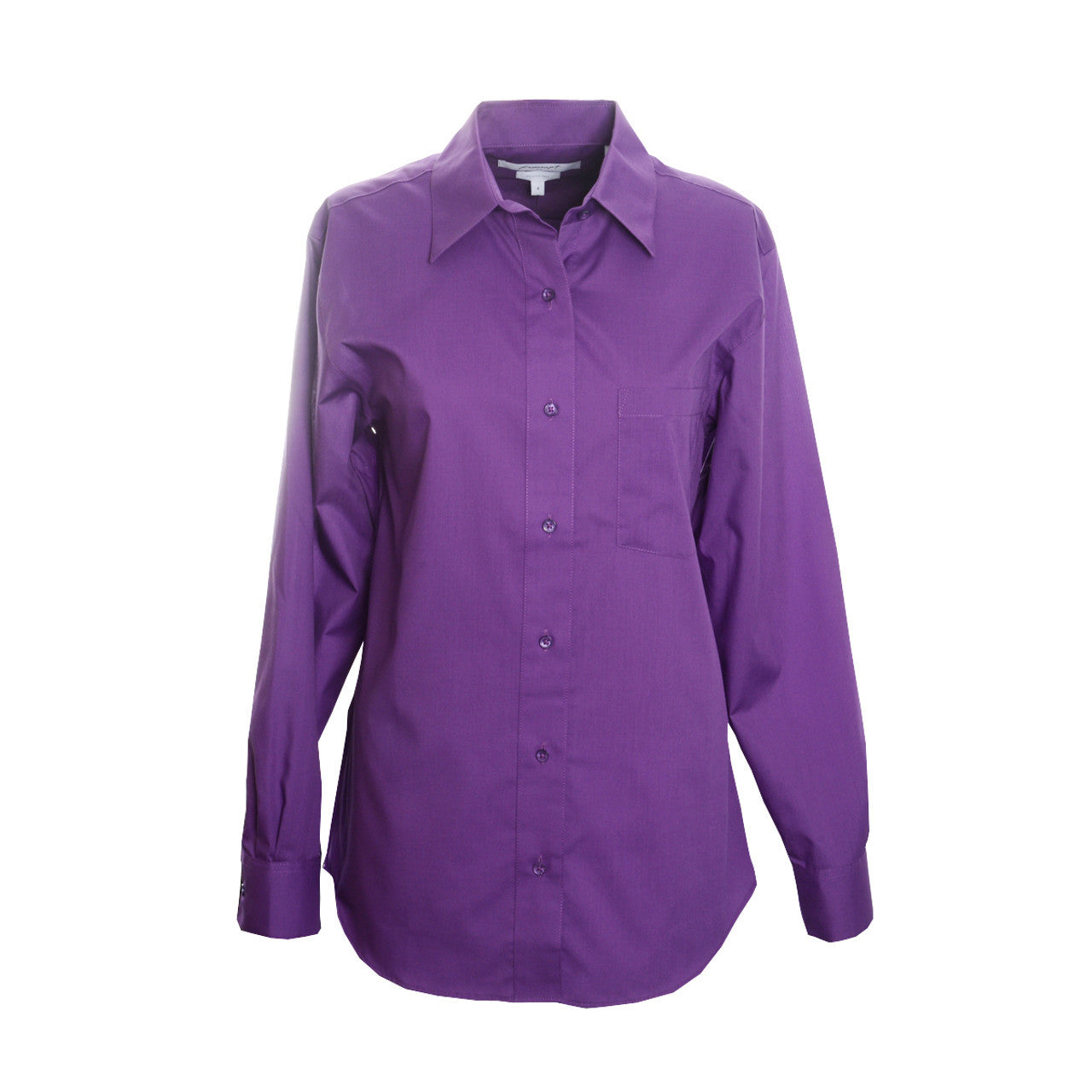 Foxcroft Long Sleeve CVC Solid Va Va Violet Shirt (105105)