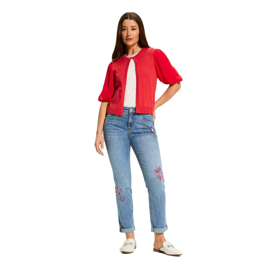 FDJ French Dressing Elbow Sleeve Cardigan (ROUGE)