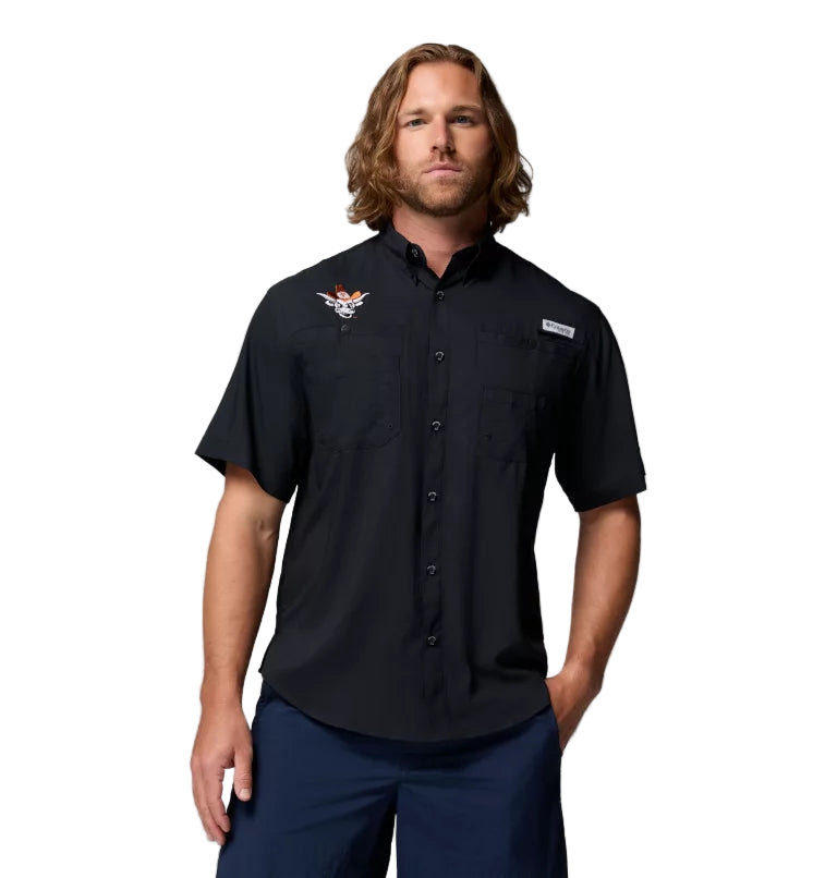 Texas Longhorn Columbia Tamiami Vault Short Sleeve Shirt (BLK)