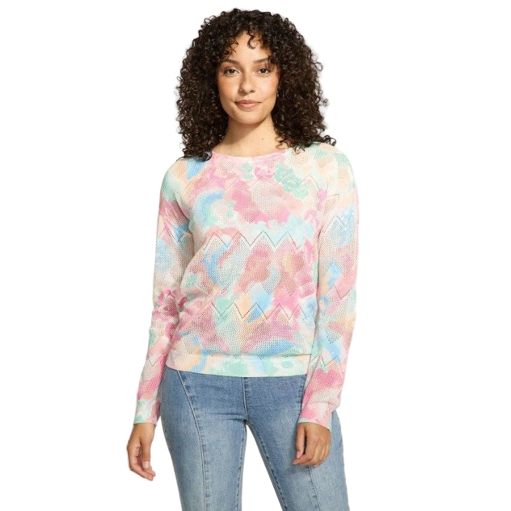 FDJ French Dressing Pointelle Grand Floral Print Sweater