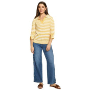 FDJ French Dressing Yellow Stripe Polo Sweater