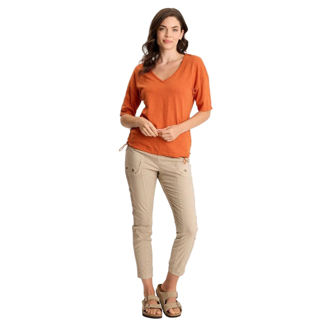 XCVI Rajni V-Neck Cinchable Hem Tee (ORLE)