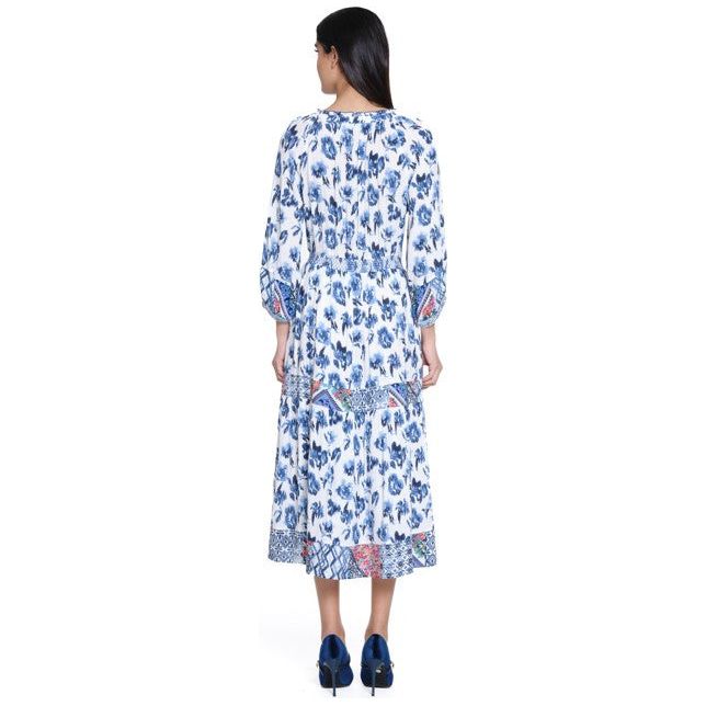 John Mark Embroidered Floral Tassel Tie Dress (J15363DM)