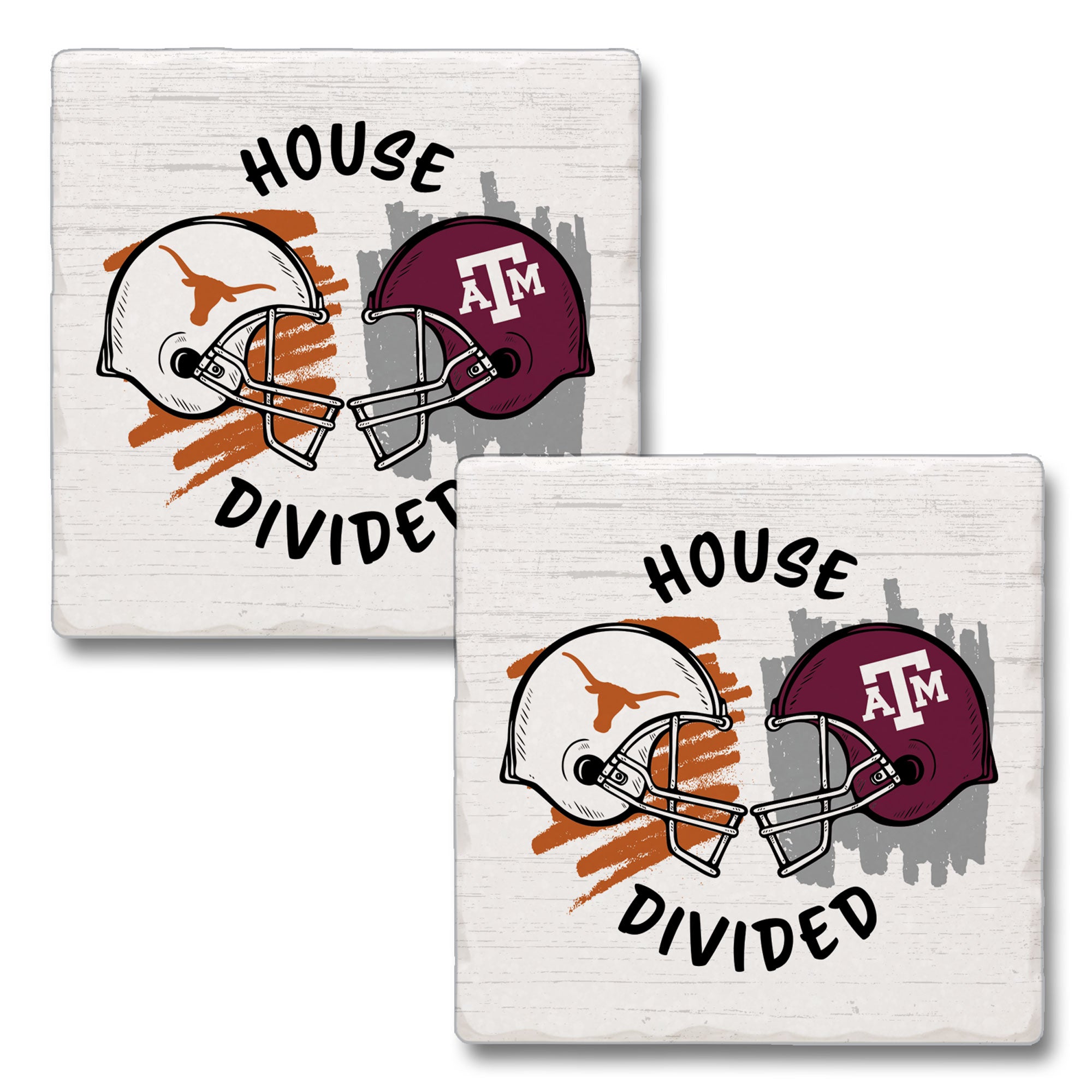 Texas Longhorn & ATM Absorbent Coaster Set  (2pcs)