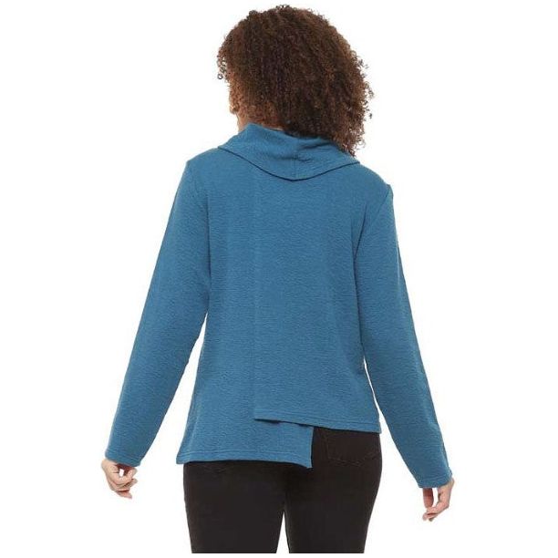 Parsley & Sage Wanda Solid Indigo Cowl Neck Top