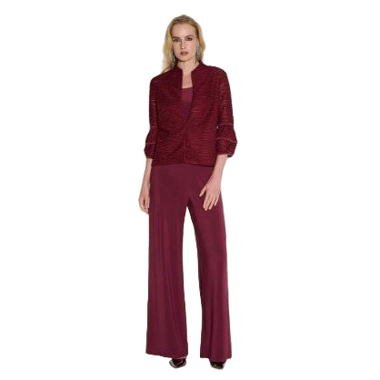 Joseph Ribkoff Solid Merlot Wide Leg Pant