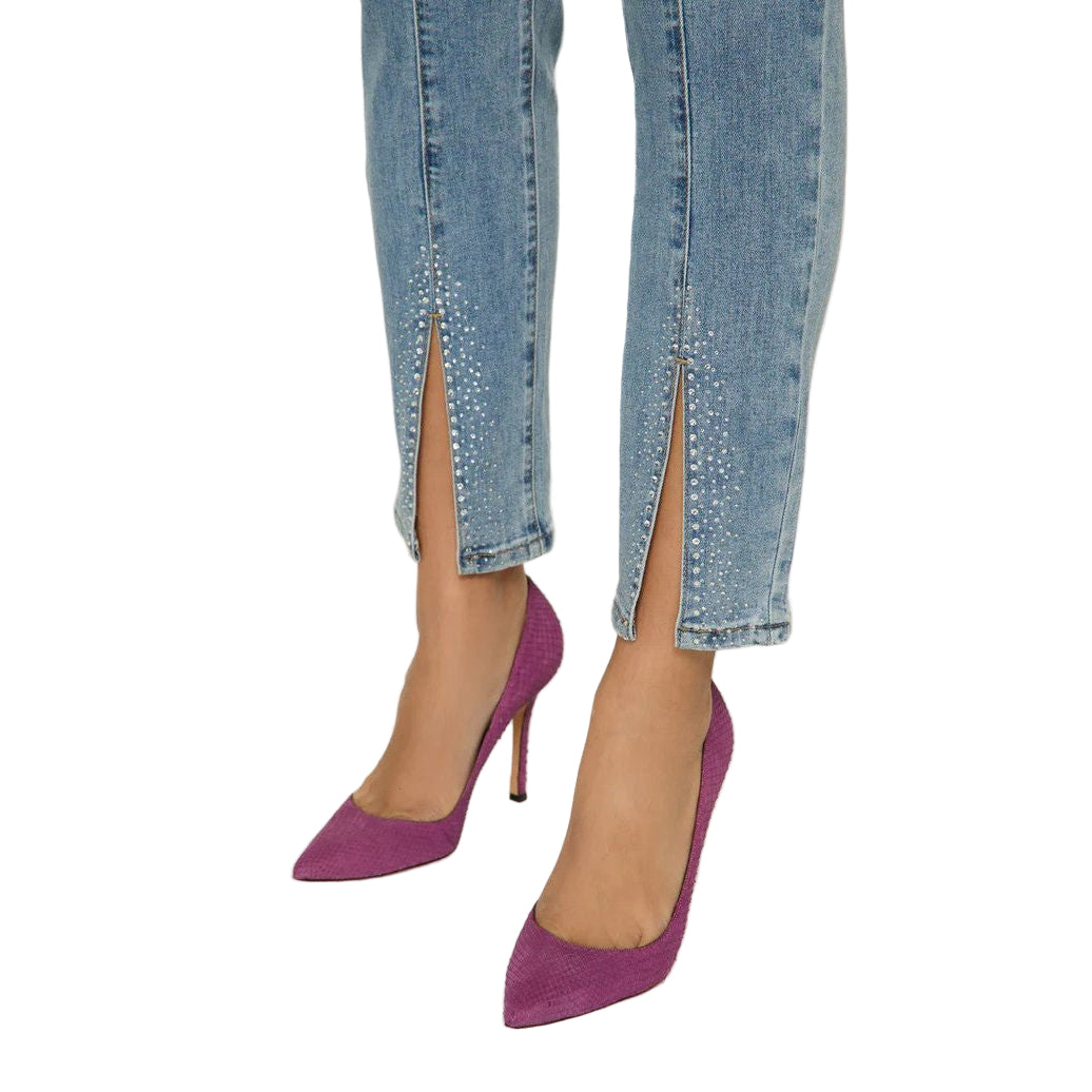 FDJ French Dressing Bedazzled Hem Pencil Ankle Jeans