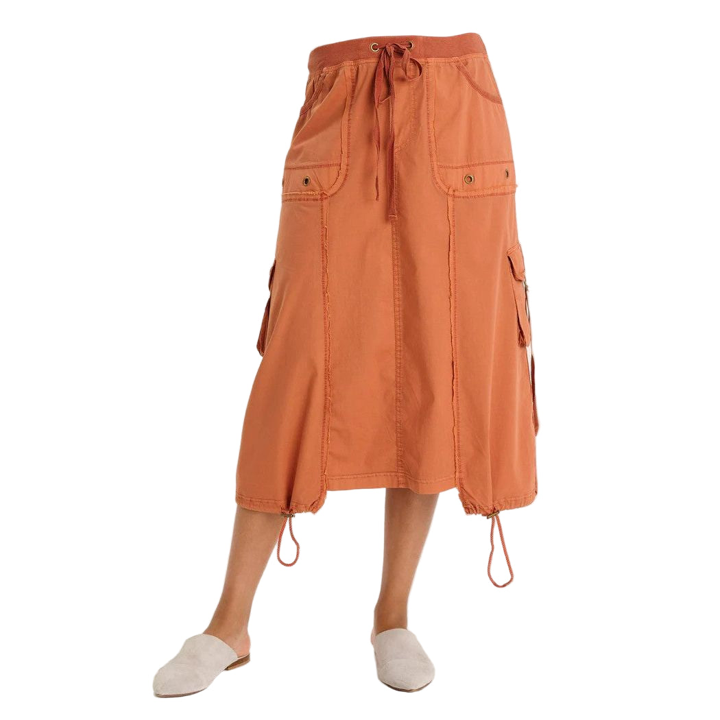 XCVI Castalina Poplin Cinchable Hem Drawstring Waist Skirt