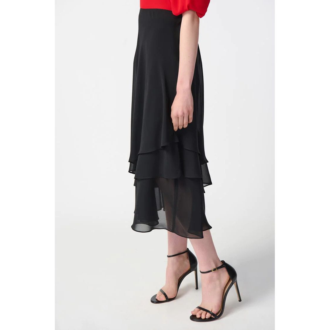 Joseph Ribkoff Layered Chiffon Skirt (241232-11) BLK