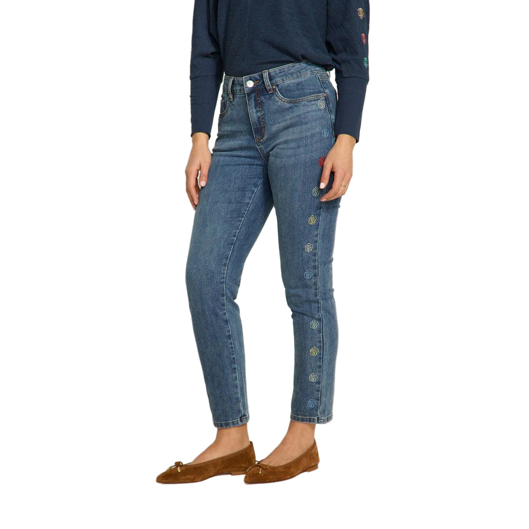 FDJ French Dressing Olivia Floral Side Embroidery Pencil Ankle Jeans