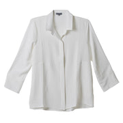 Shana Airflow Side Pockets Solid White Shirt
