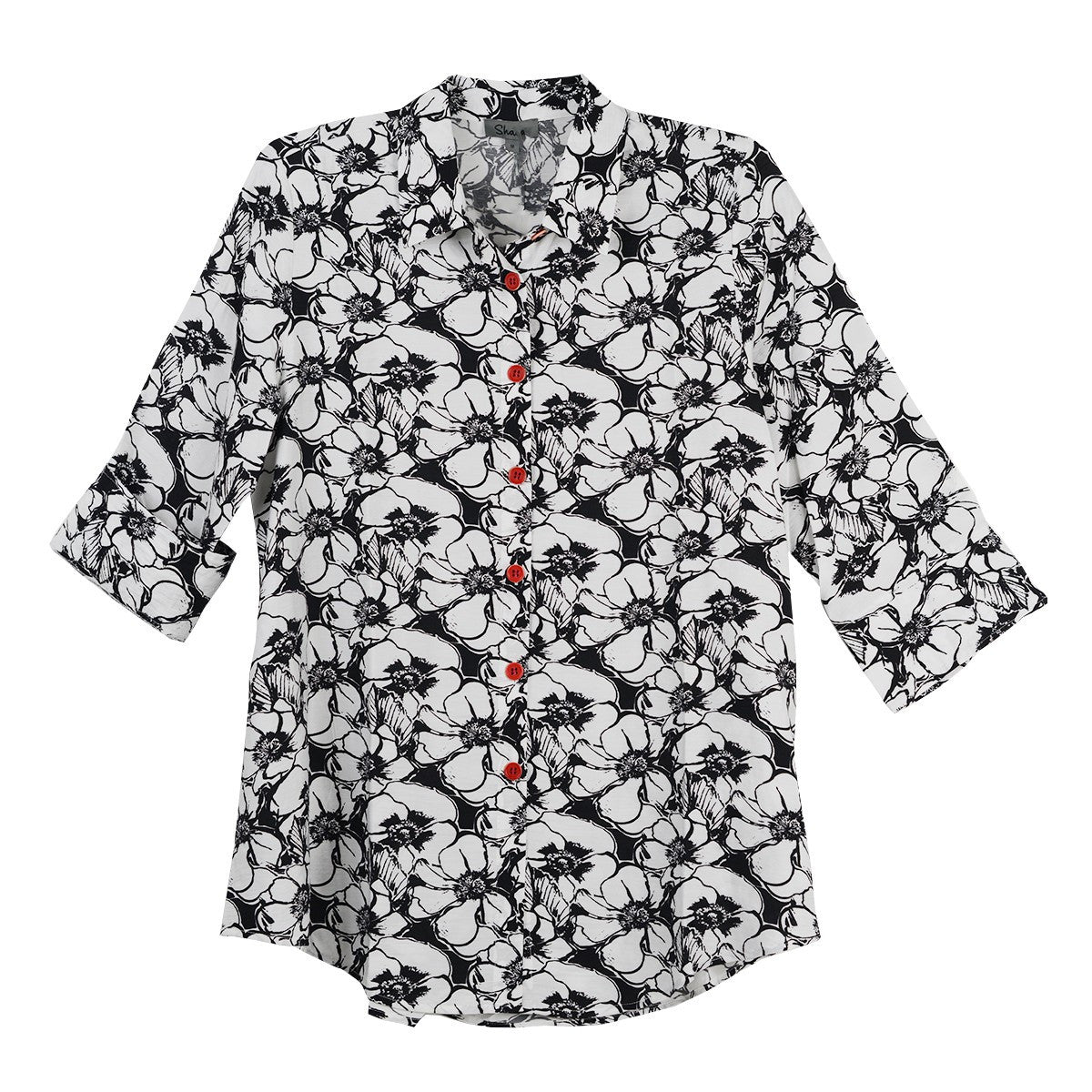 Shana Floral Print Zip Back Shirt