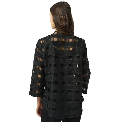Joseph Ribkoff Burnout Grid Black Jacket