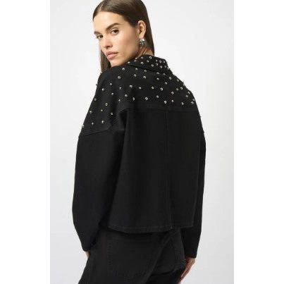 Joseph Ribkoff Zip Front Stud Detail Stretch Jacket (BLK)