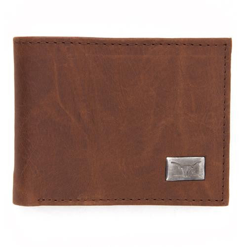 Texas Longhorn Brown Bi-Fold leather Wallet (2570)
