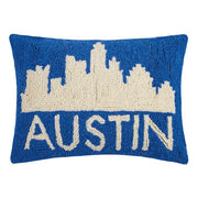 Austin Cityscape Blue Hook Pillow (12 X 16)