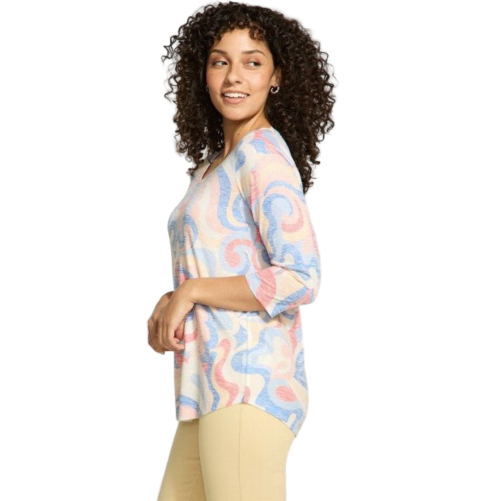 FDJ French Dressing Groovy Print Boat Neck Top
