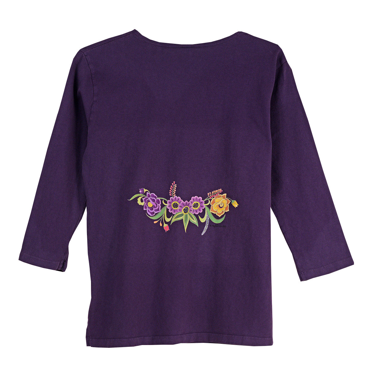 Sabaku Las Flores Huipil 3/4 Sleeve Tee (BLKBER)