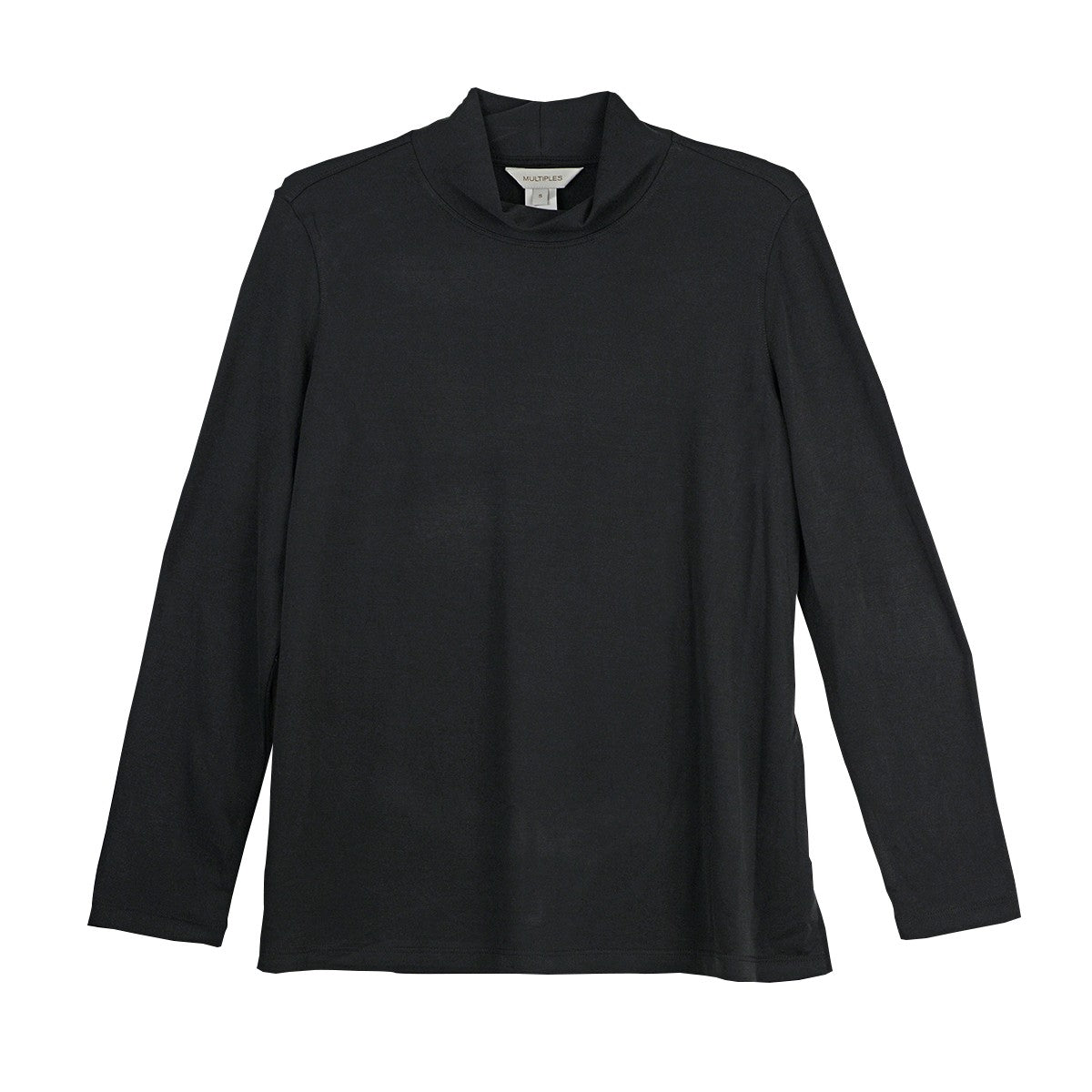 Multiples Black Mock Neck Long Sleeve Top (M45102TM)