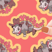 Rodeo Opossum Yee Haw Cowboy Western Vinyl Sticker
