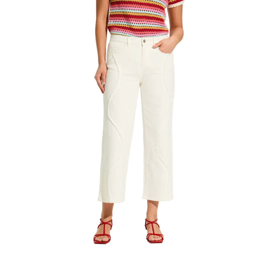 FDJ Christina Wide Crop Front Fringe Detail Crop (IVRY)