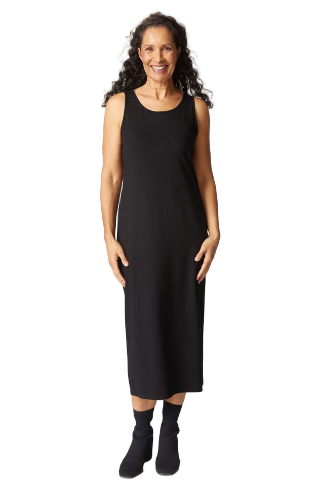 Habitat Core Travel Everything Sleeveless Solid Black Long Dress (55985)