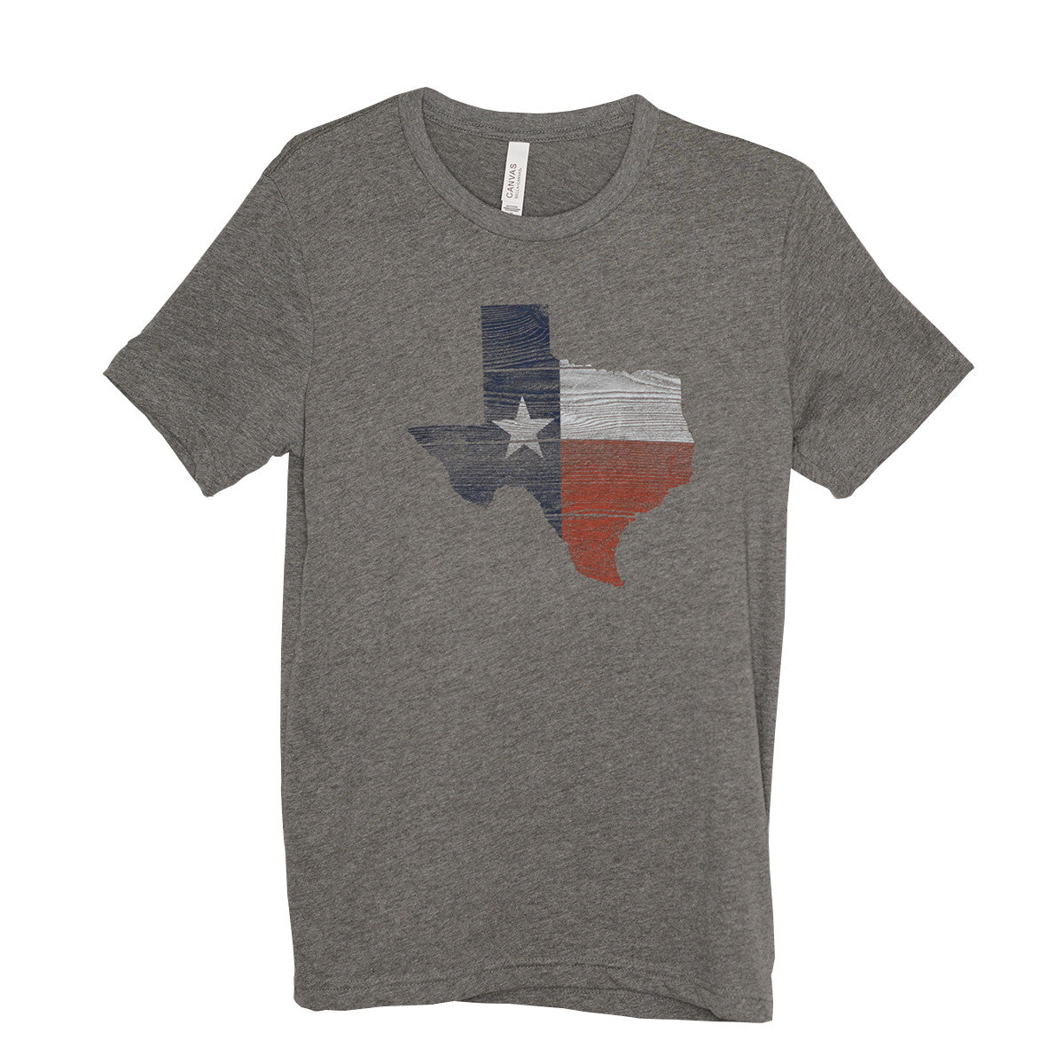 Outhouse Unisex Woodgrain Texas Shape Tee (GREY)