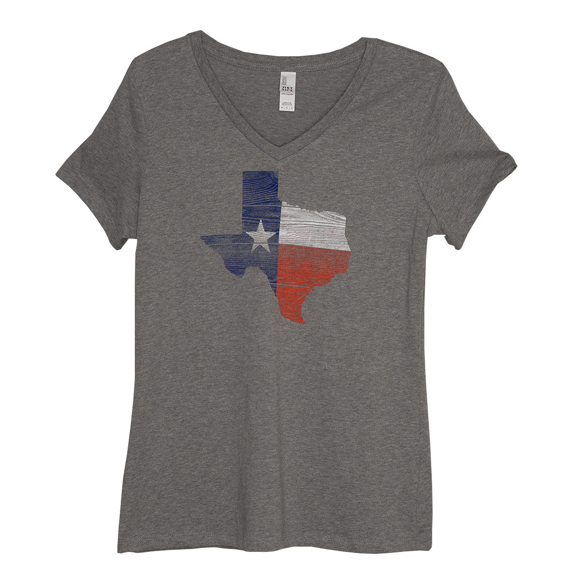 Outhouse Ladies  Woodgrain Texas Shape V-Neck Tee (NICKLE)