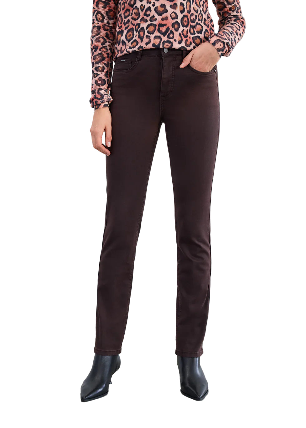 FDJ French Dressing Suzanne Petite Straight Leg Jeans(8864511)(Rich Brown)