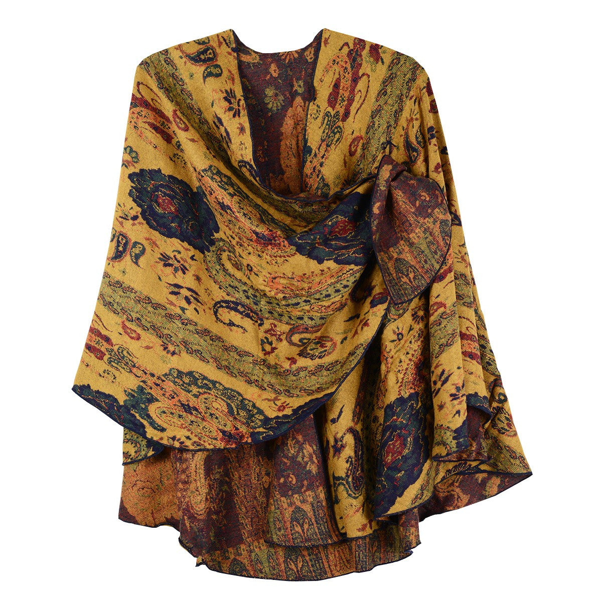Rapti 100% Cashmere Reversible Loop Shawl (#73) YEL