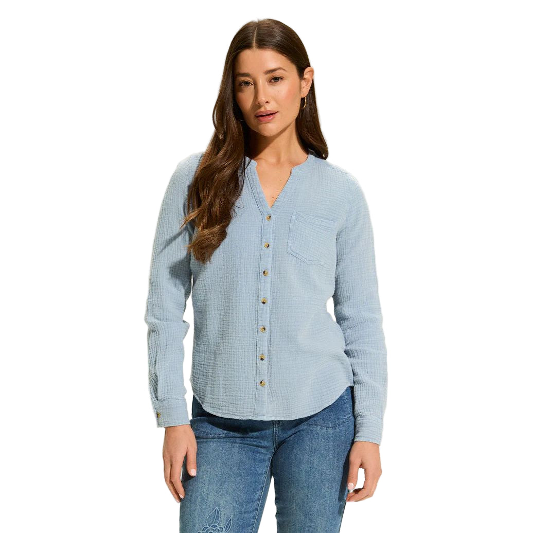 FDJ French Dressing Blue Cotton Gauze Shirt