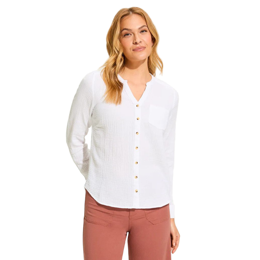 FDJ French Dressing White Cotton Gauze Shirt