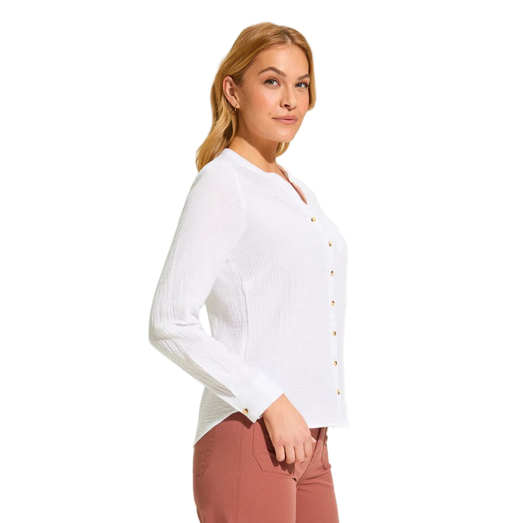 FDJ French Dressing White Cotton Gauze Shirt