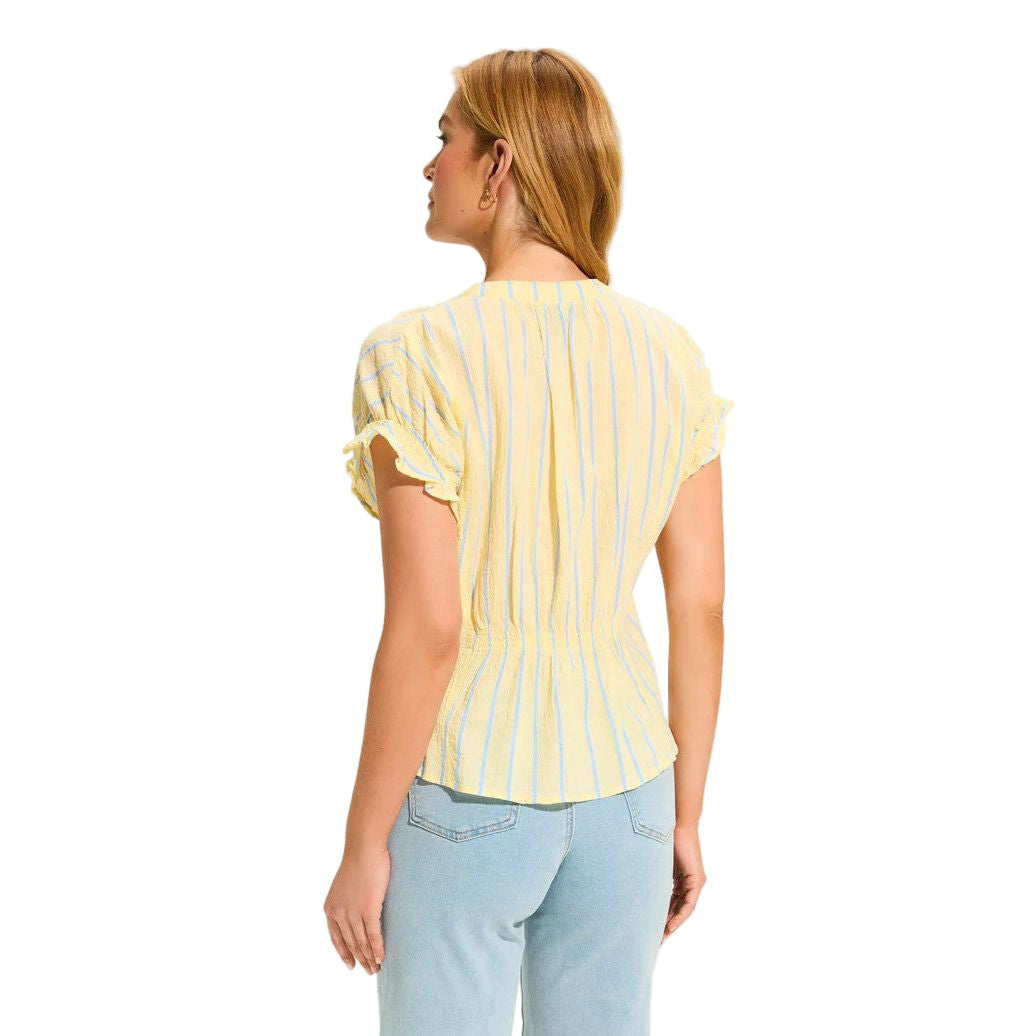 FDJ French Dressing Crinkle Lemonade Stripe Top