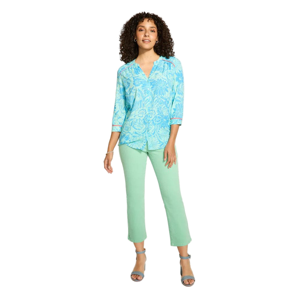 FDJ French Dressing Bicolor Floral Piping Detail Shirt