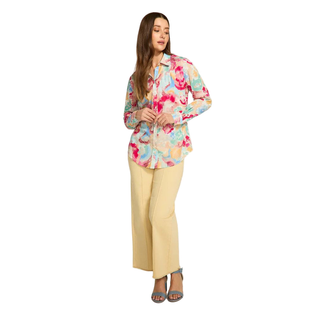 FDJ French Dressing Grand Floral Print Classic Button Front Shirt