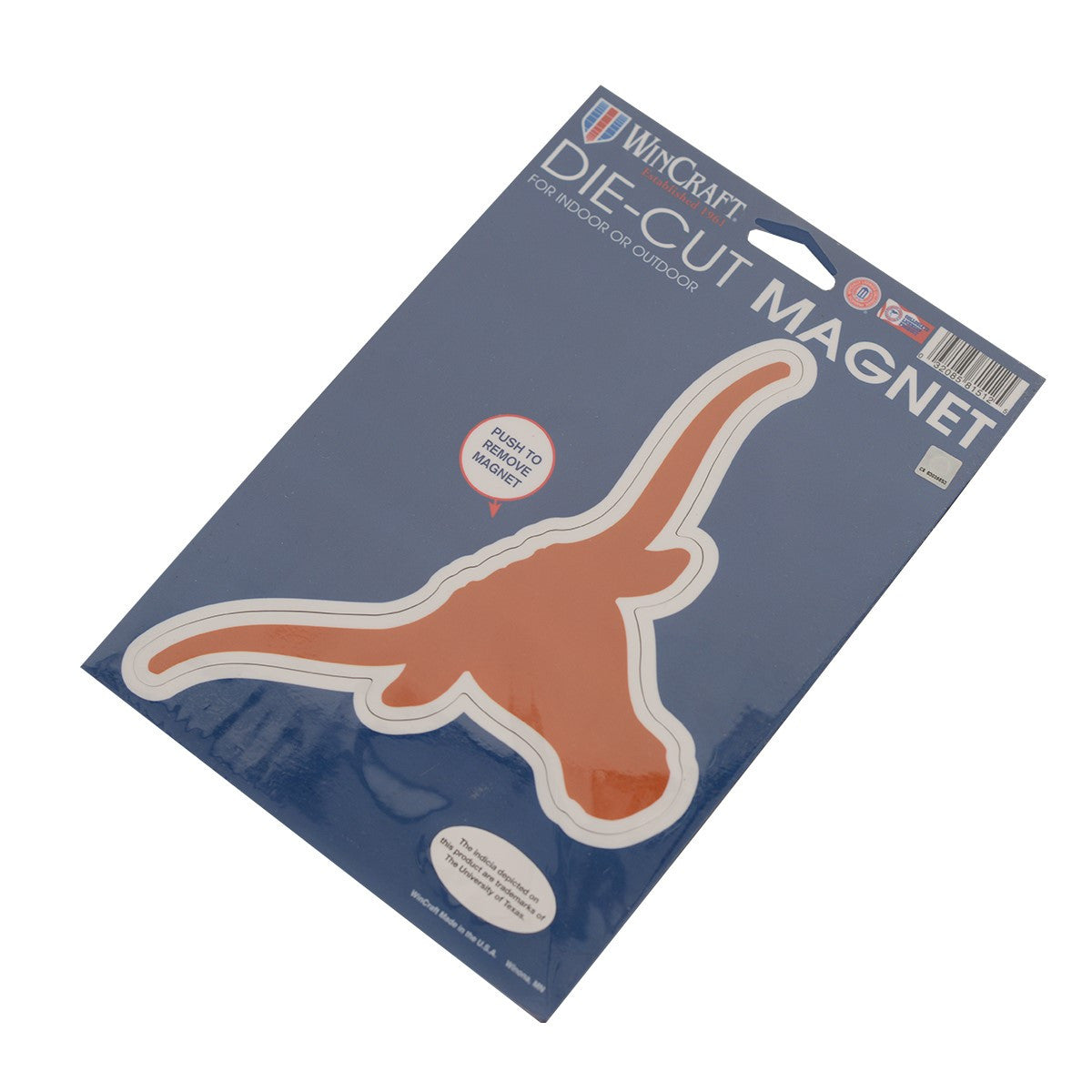 Texas Longhorn Die-Cut Magnet (81512) BO/WHT OUTLINE