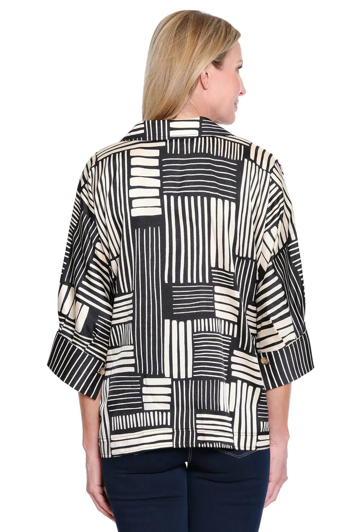 Ali Miles Woven Modern Print Pop Over Tunic
