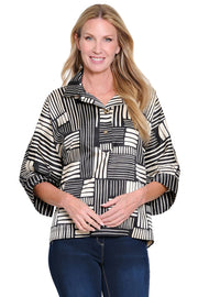 Ali Miles Woven Modern Print Pop Over Tunic
