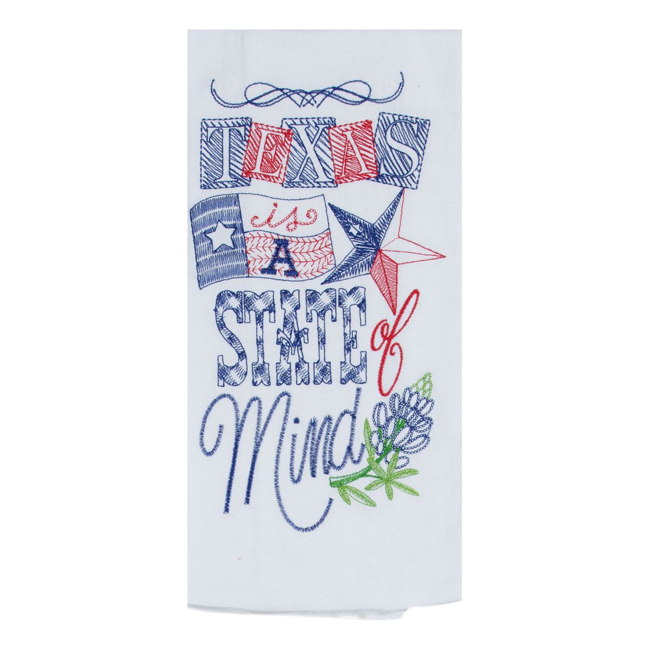 Texas State of Mind Embroidered Flour Sack Towel (A8636)