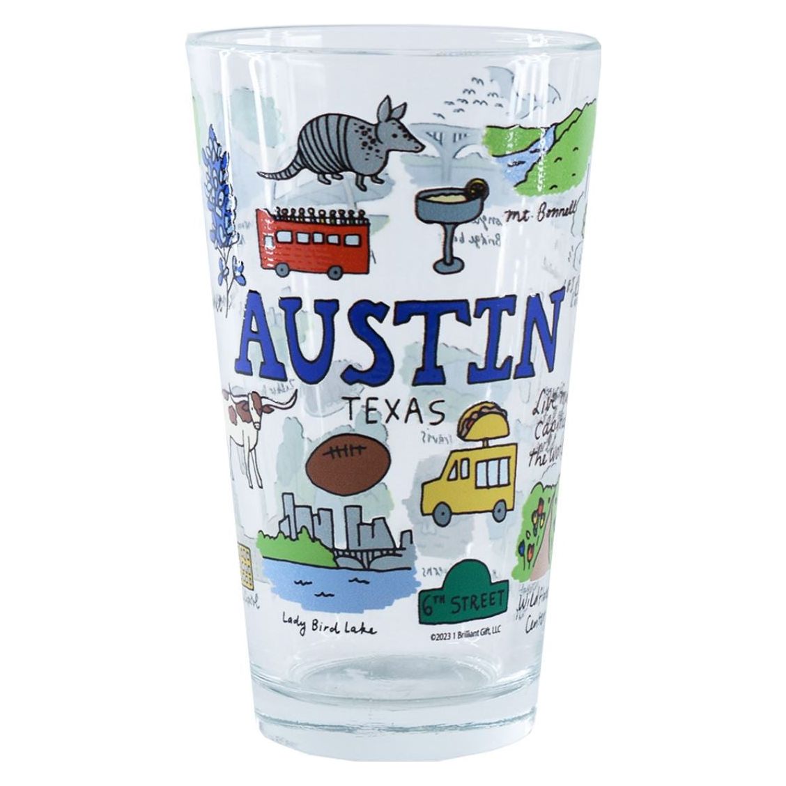 Austin Wanderer Pint Glass (1 BRIL 101)