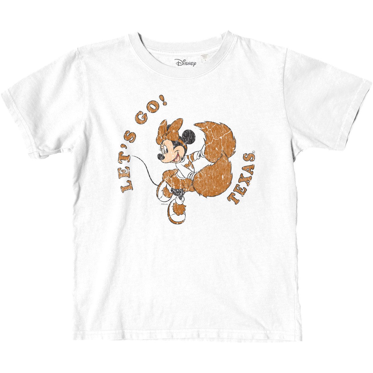 Texas Longhorn Youth Minnie Mouse Cheer Tee (DIS8101WHITE-MINNIE)