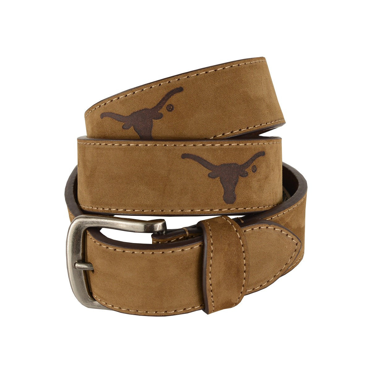Texas Longhorn Zep Pro Embossed Logo Crazy Horse Leather Belt (BRN) (BELPS-CRZ)