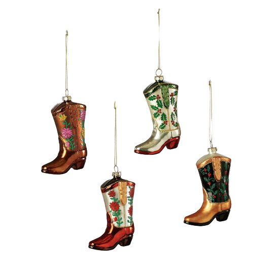 One Hundred 80 Degrees Fancy Cowboy Boot Ornament (Multiple Styles)