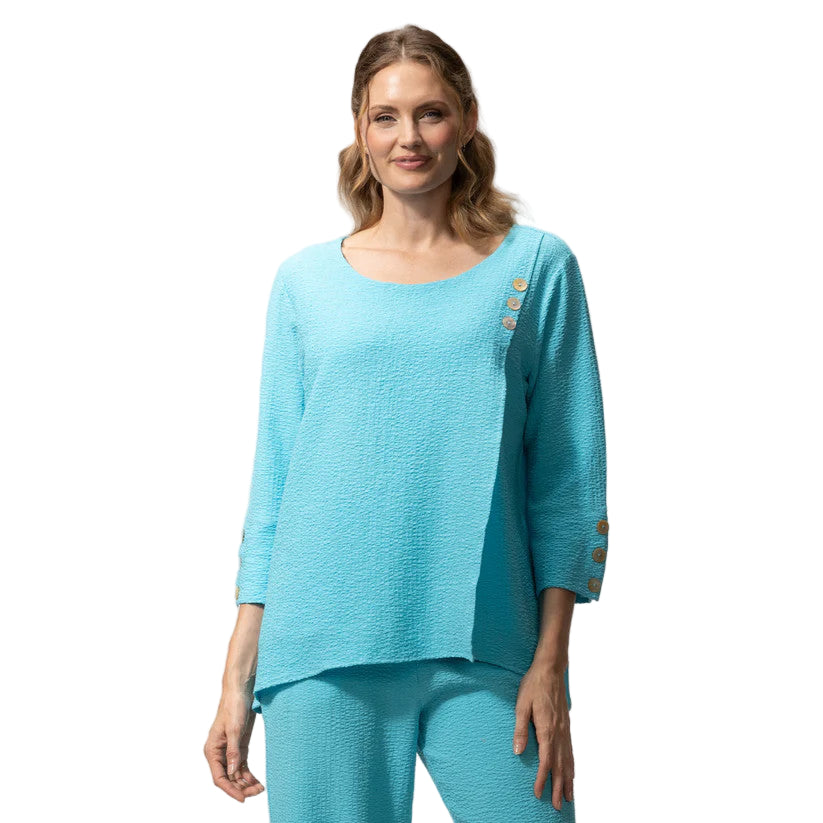 Toofan Double Layer 3 Button Detail Aqua Tunic