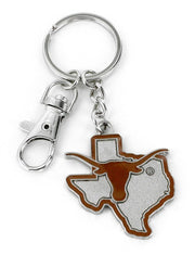 Texas Longhorn State & Logo Design Heavyweight Keychain