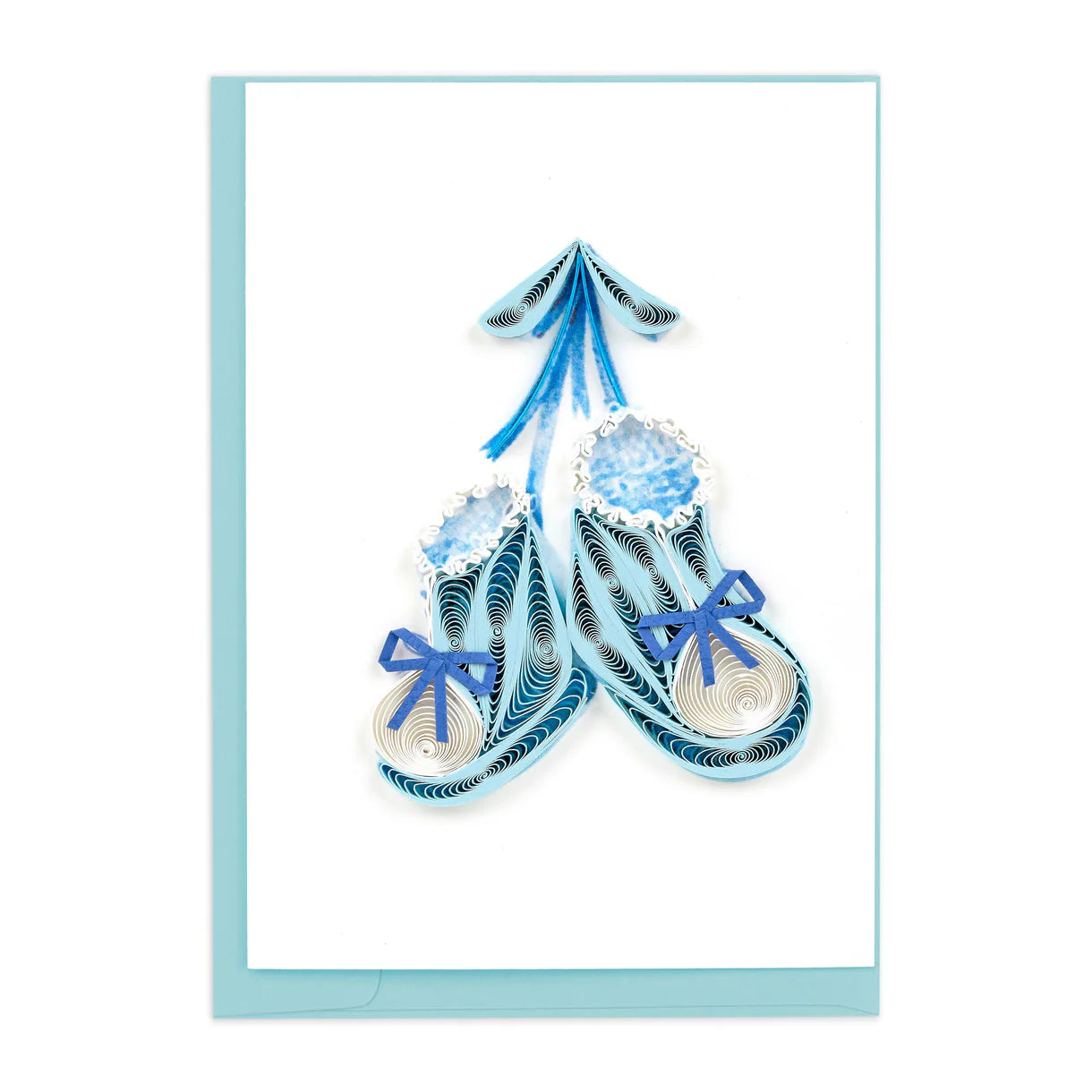 Quilling Mini Enclosure Card Blue Baby Booties (GE5014)